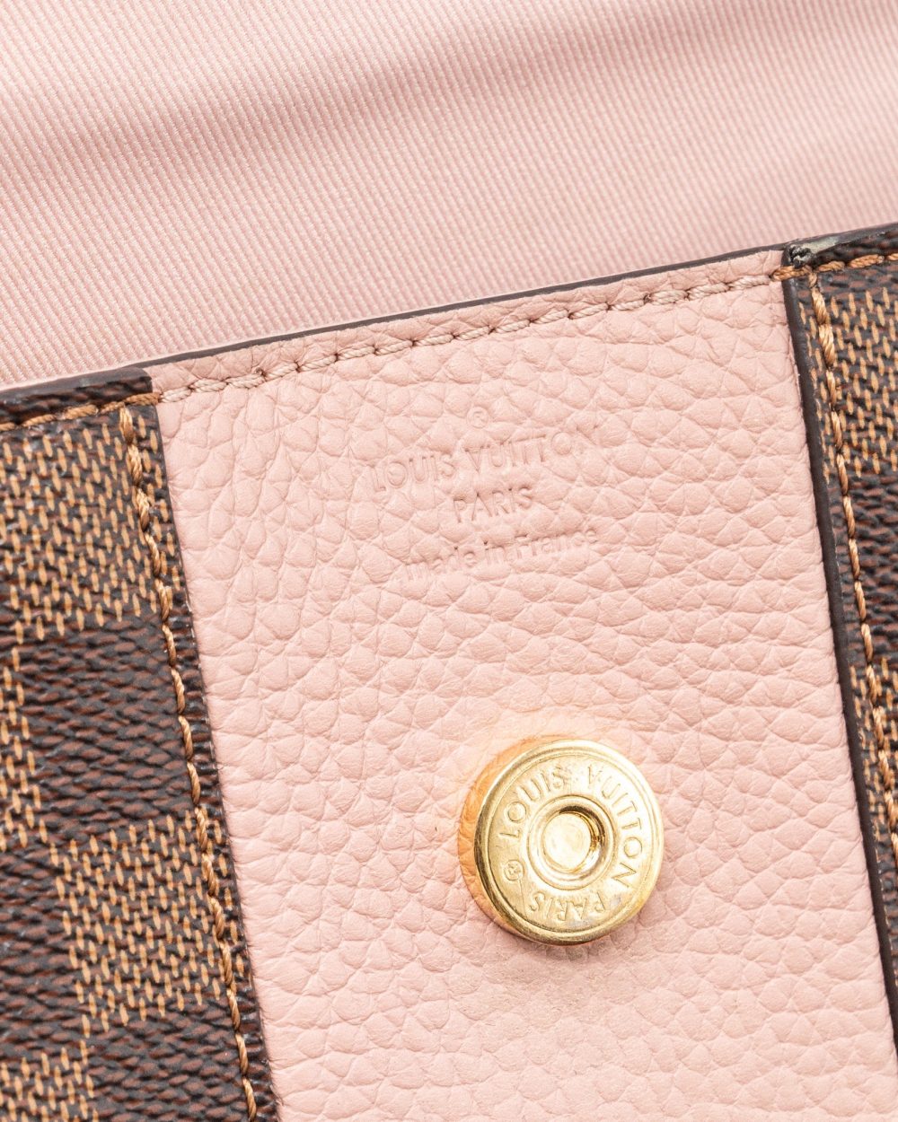 AAA Replica Louis Vuitton LV CLUNY BB DAMIER EBENE/PINK GHW