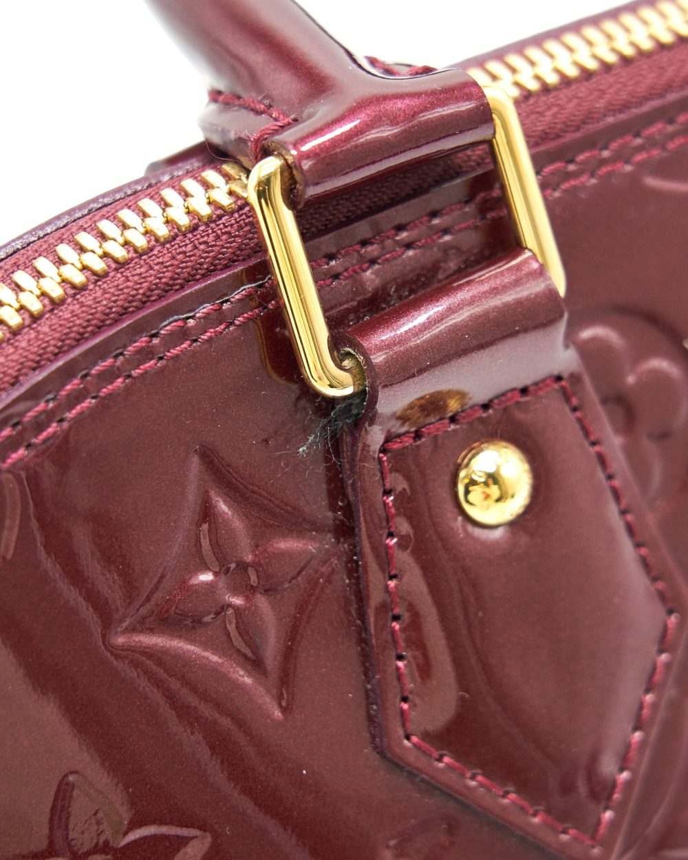 AAA Replica Louis Vuitton LV ALMA PM PATENT LEATHER AMARANTE GHW