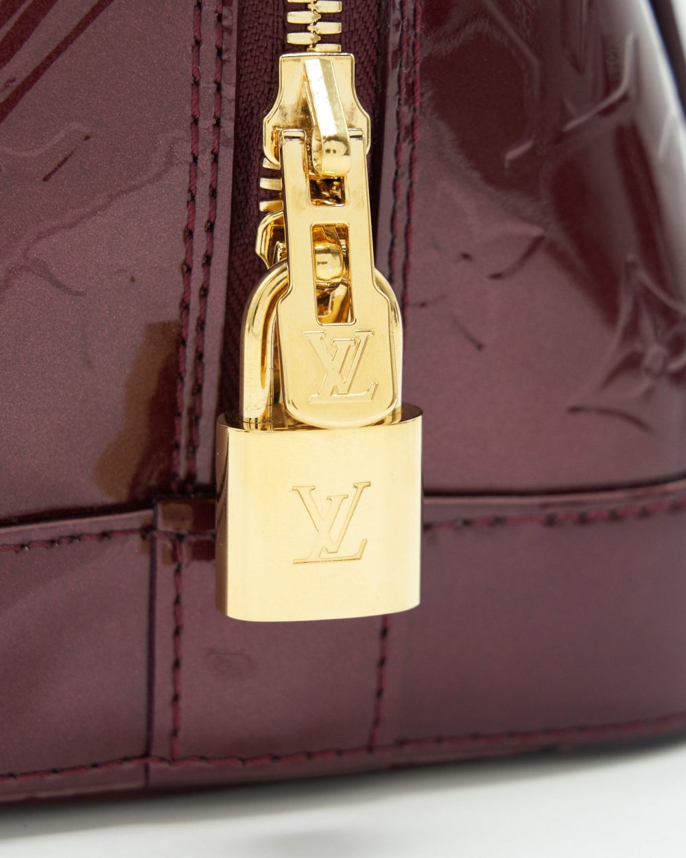 AAA Replica Louis Vuitton LV ALMA PM PATENT LEATHER AMARANTE GHW