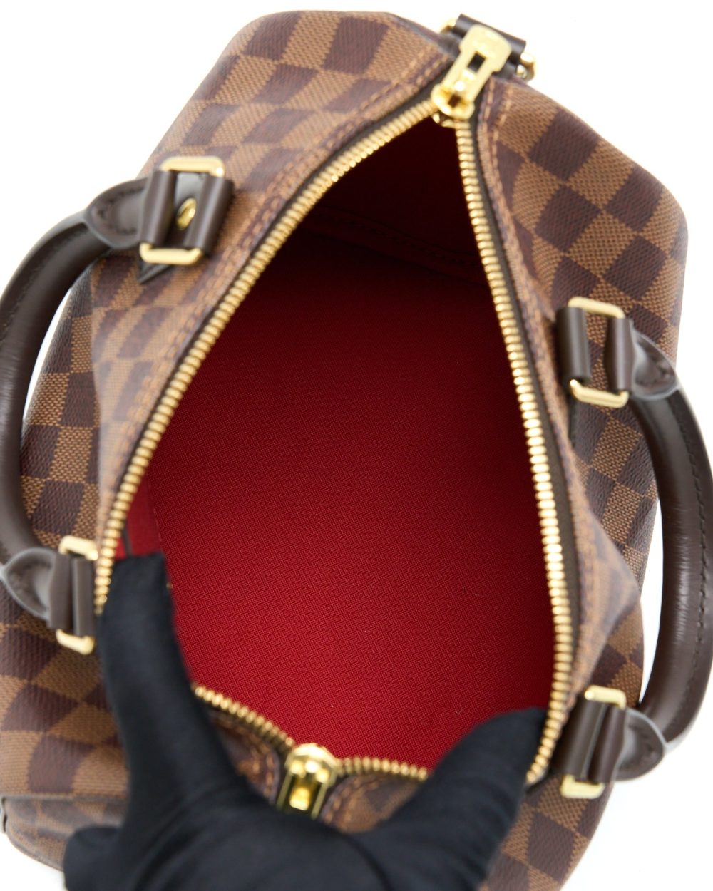 AAA Replica Louis Vuitton LV SPEEDY 25 DAMIER EBENE GHW