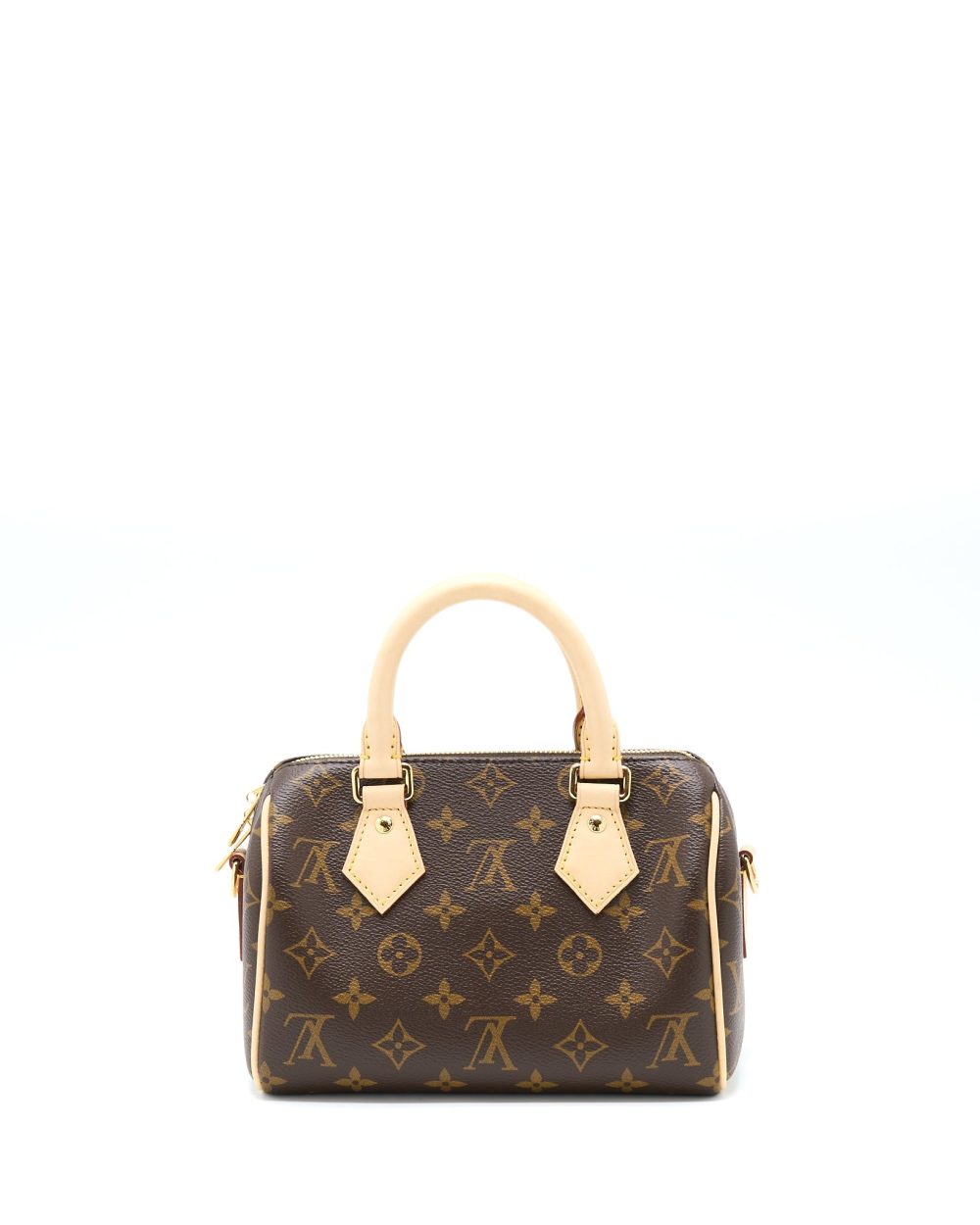 AAA Replica Louis Vuitton LV SPEEDY BANDOULIERE 20 MONOGRAM CANVAS WITH BLACK STRAP GHW