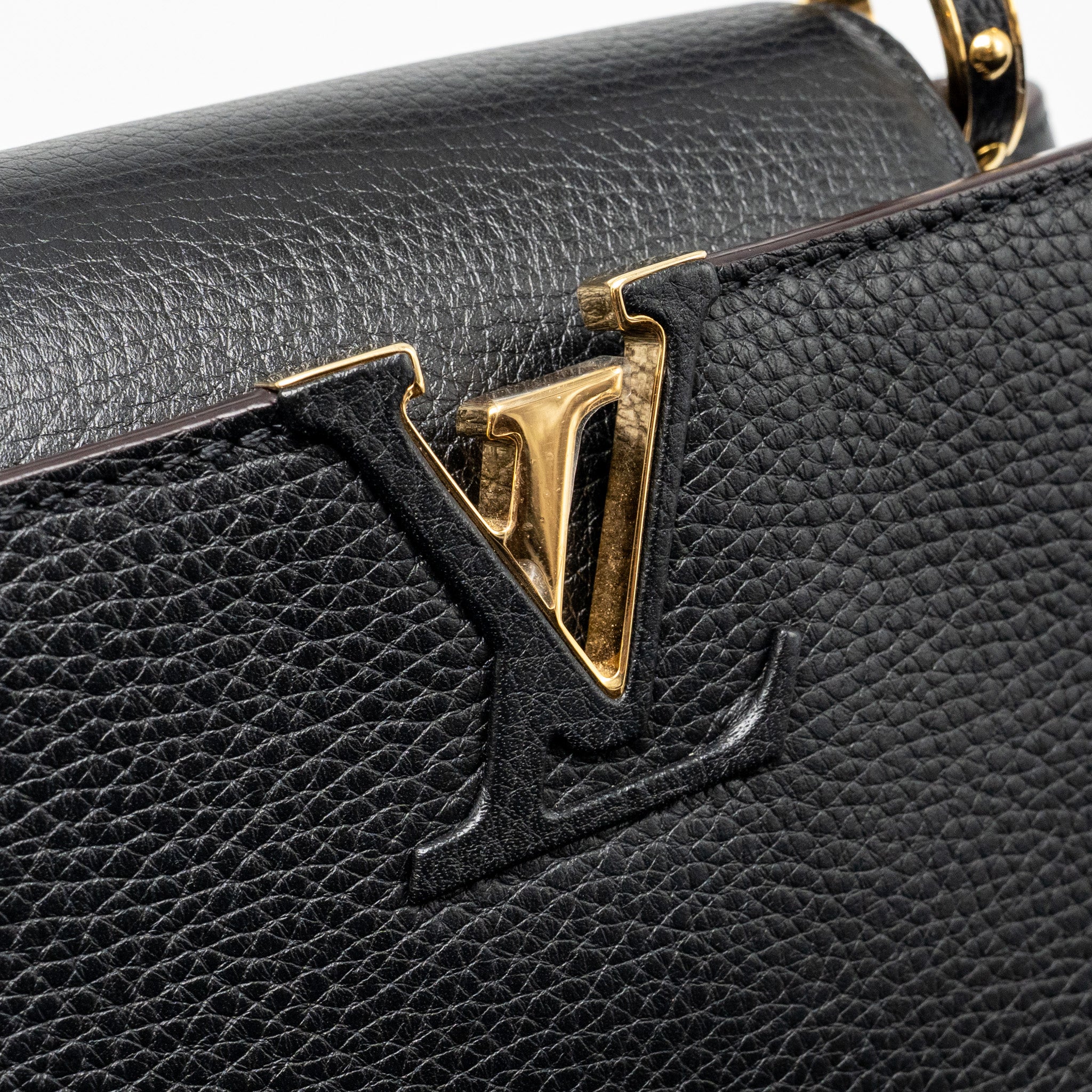 AAA Replica Louis Vuitton LV CAPUCINES BB CALFSKIN BLACK GHW