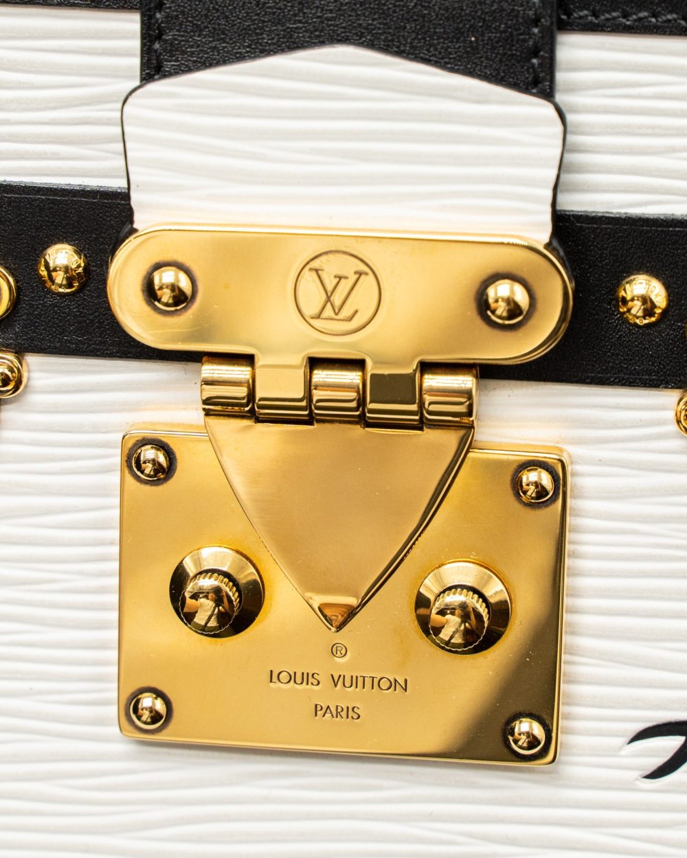 AAA Replica Louis Vuitton LV PETIT MALLE EPI WHITE/BLACK GHW