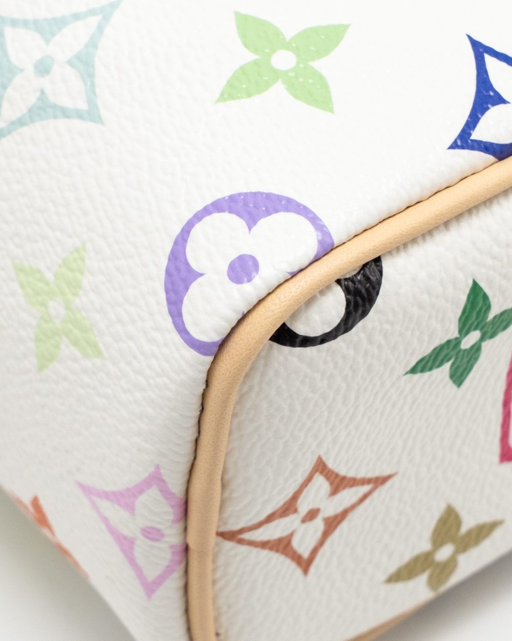 AAA Replica Louis Vuitton LV X TAKASHI MURAKAMI NANO SPEEDY MULTICOLOURED MONOGRAM CANVAS WHITE GHW