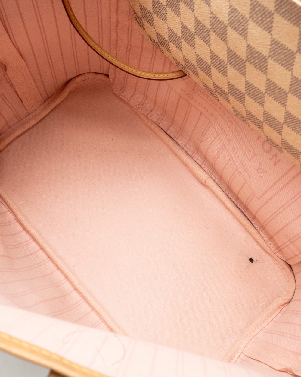 AAA Replica Louis Vuitton LV NEVERFULL MM DAMIER AZUR GHW