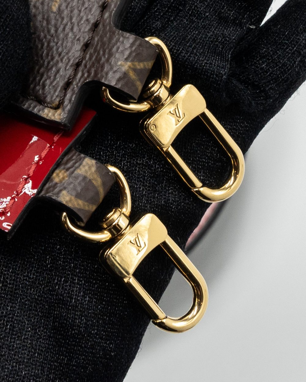 AAA Replica Louis Vuitton LV ALMA BB LIMITED EDITION VERNI MIROIR PATENT RED/MONOGRAM CANVAS GHW