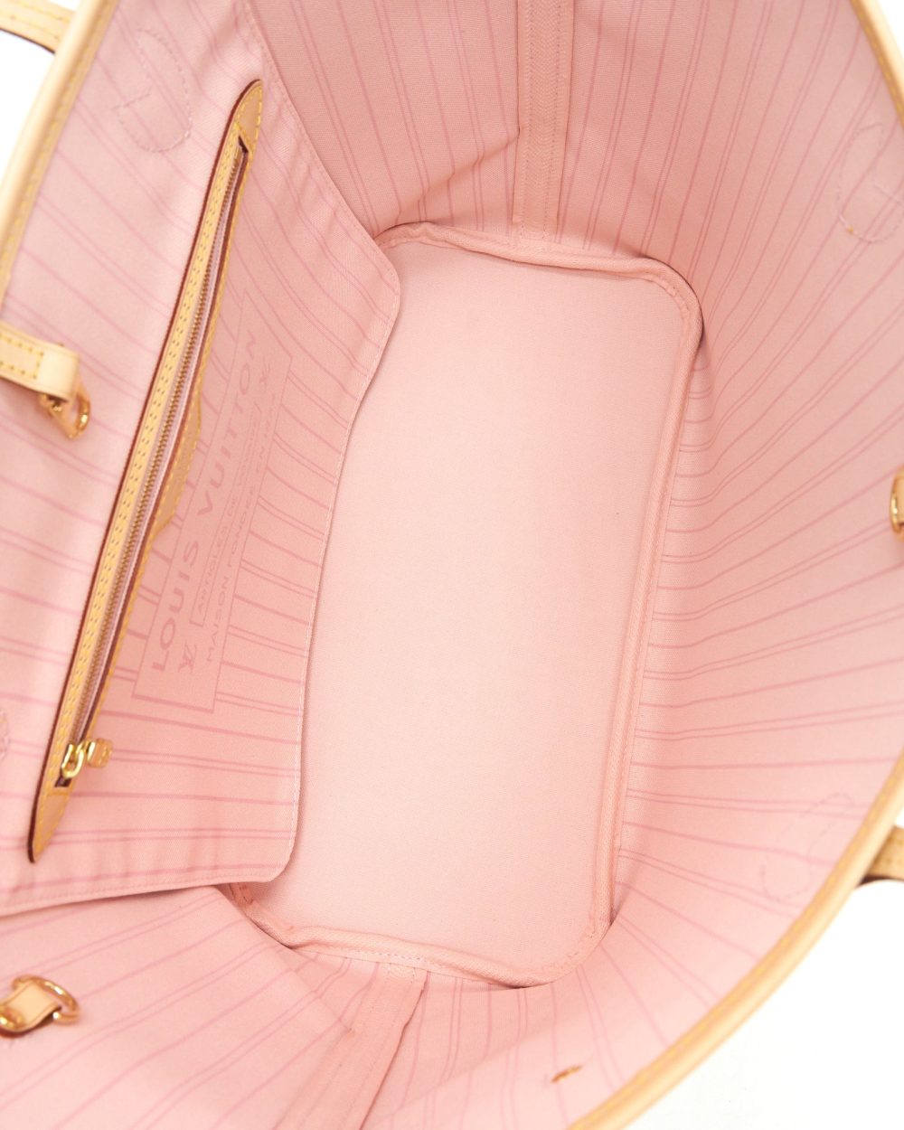 AAA Replica Louis Vuitton LV NEVERFULL MM DAMIER AZUR CANVAS /ROSE BALLERINE (NO INNER POUCH)