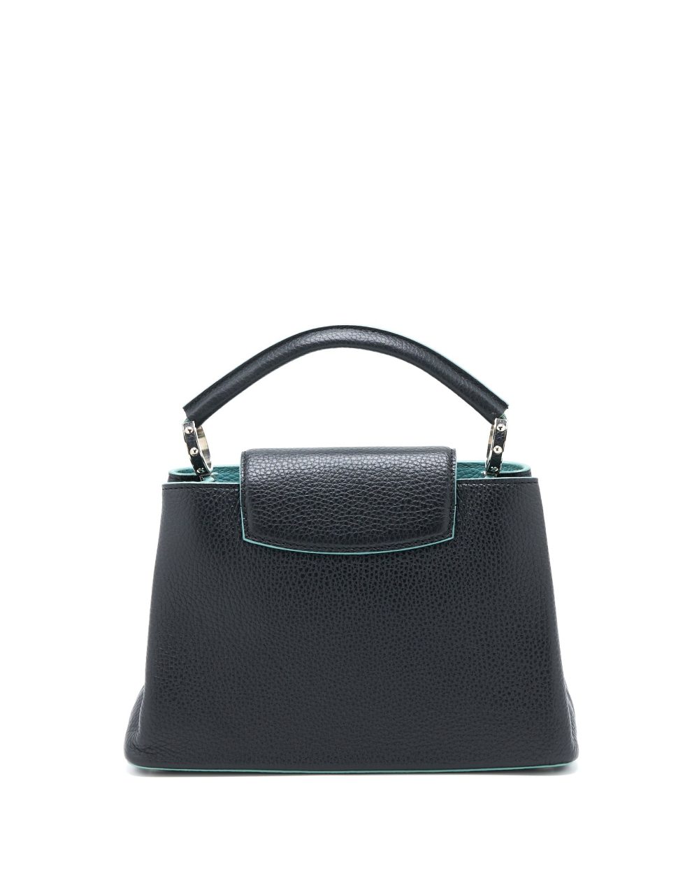AAA Replica Louis Vuitton LV CAPUCINES BB TAURILLON BLACK/ BLUE SHW