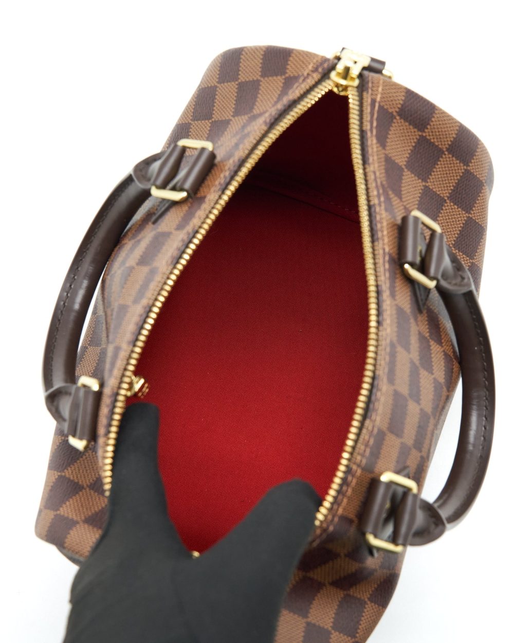 AAA Replica Louis Vuitton LV SPEEDY BANDOULIERE 25 DAMIER EBENE CANVAS GHW