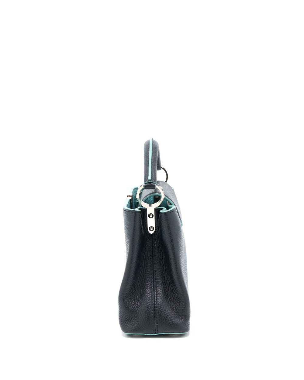 AAA Replica Louis Vuitton LV CAPUCINES BB TAURILLON BLACK/ BLUE SHW