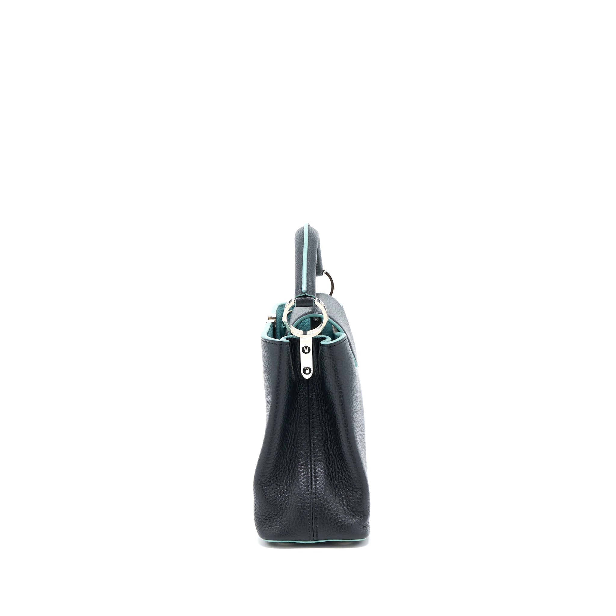 AAA Replica Louis Vuitton LV CAPUCINES BB TAURILLON BLACK/ BLUE SHW