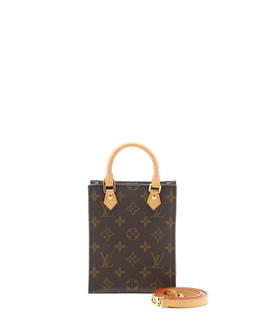AAA Replica Louis Vuitton LV PETIT SAC PLAT MONOGRAM CANVAS GHW (NEW VERSION)