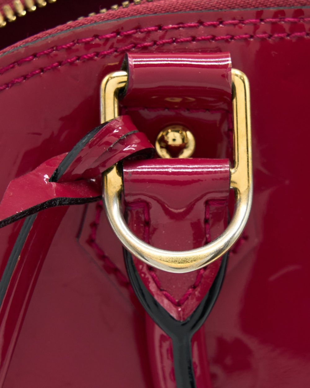 AAA Replica Louis Vuitton LV ALMA BB PATENT DARK PINK GHW