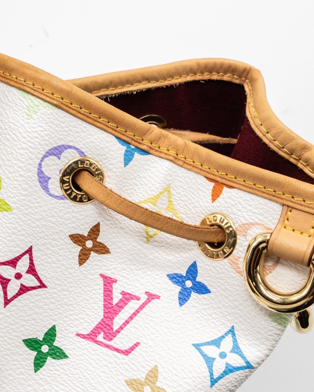 AAA Replica Louis Vuitton LV VINTAGE PETIT NOE SHOULDER BAG MULTICOLOUR MONOGRAM CANVAS WHITE GHW