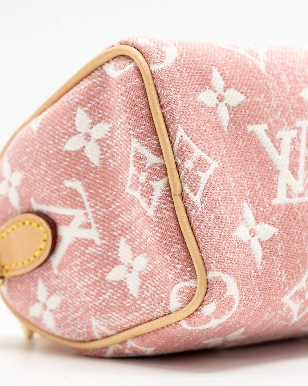 AAA Replica Louis Vuitton LV NANO SPEEDY MONOGRAM JACQUARD DENIM ROSE GHW 