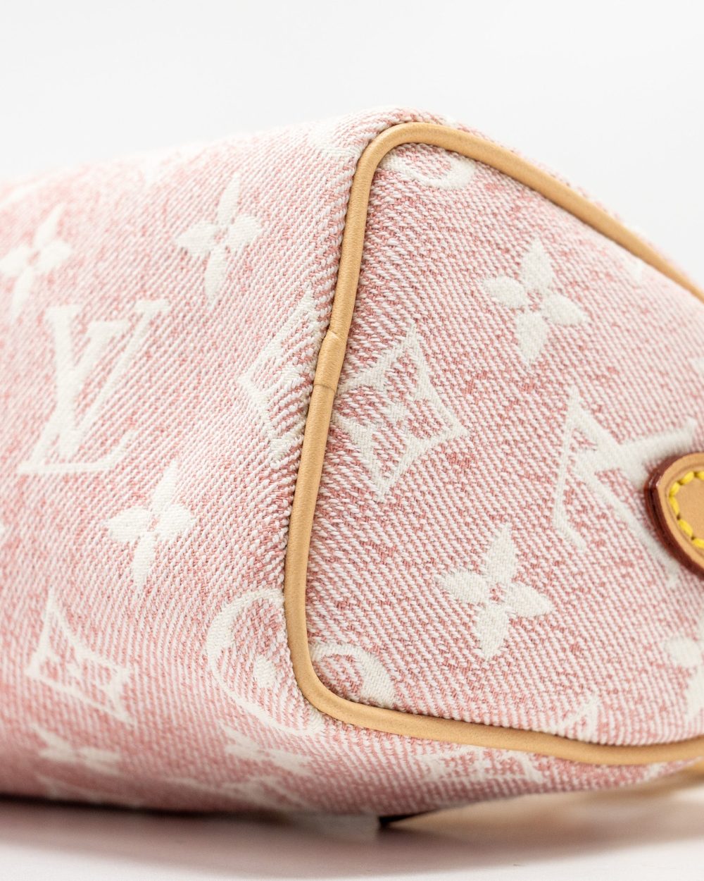 AAA Replica Louis Vuitton LV NANO SPEEDY MONOGRAM JACQUARD DENIM ROSE GHW 