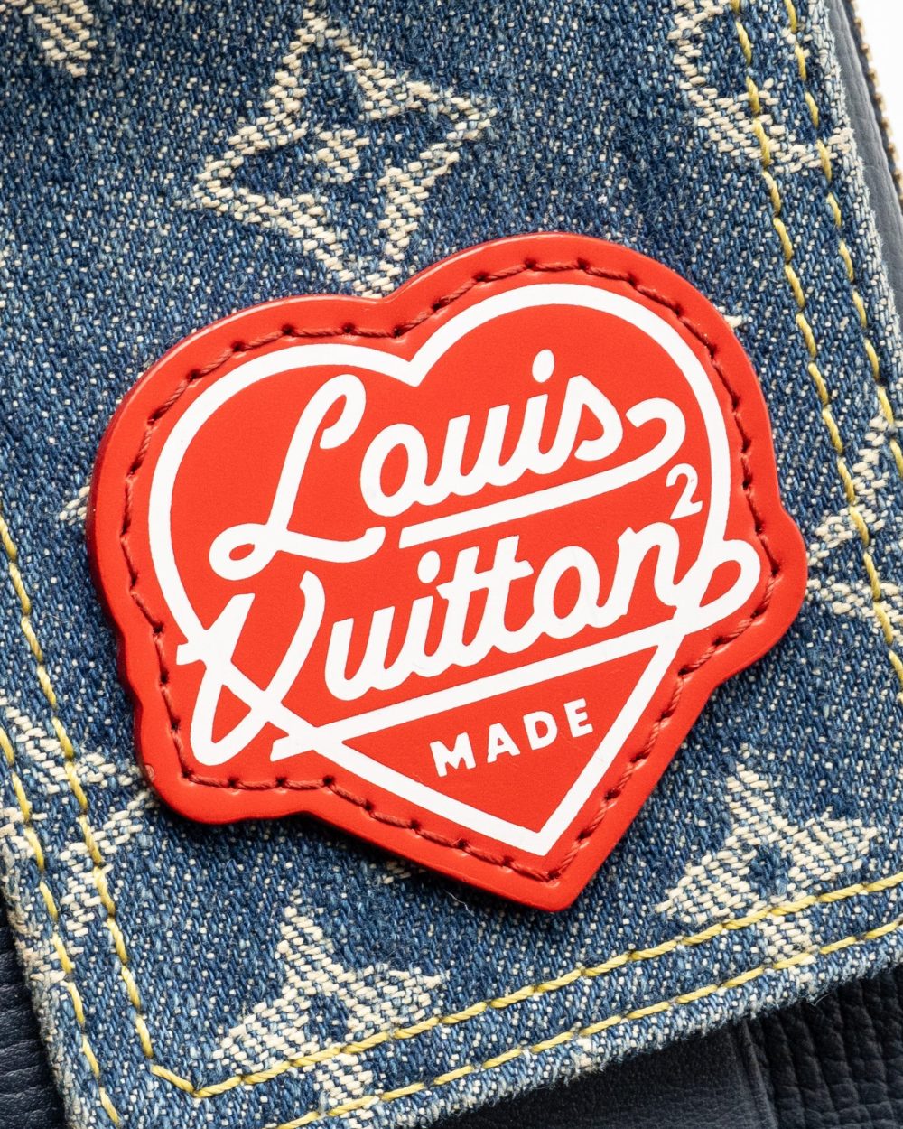 AAA Replica Louis Vuitton LV X NIGO FLAT DOUBLE PHONE POUCH DENIM/CALFSKIN BLUE GHW