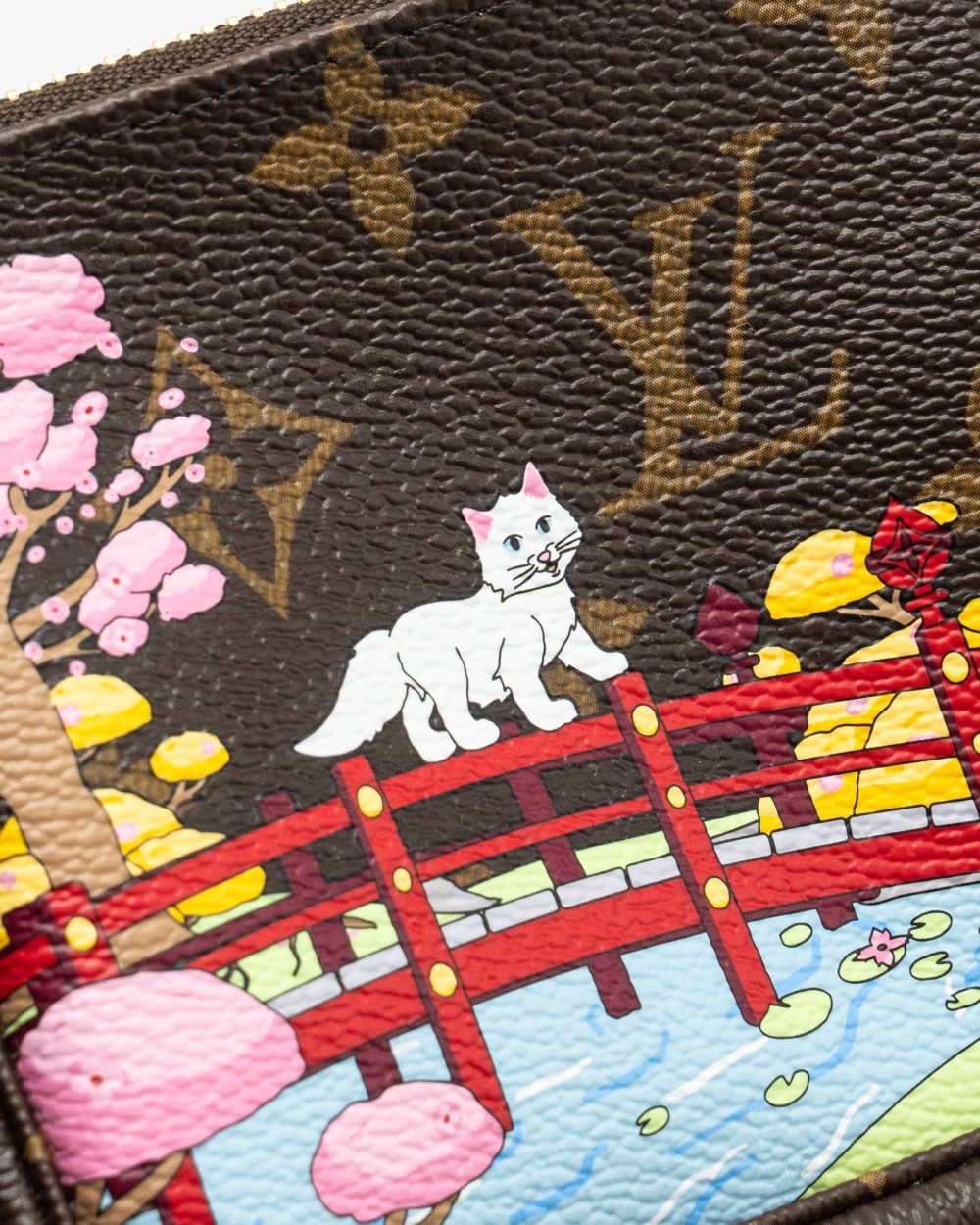 AAA Replica Louis Vuitton LV MINI POCHETTE ACCESSORIES 2021 CHRISTMAS LIMITED EDITION JAPANESE GARDEN SAKURA GHW 