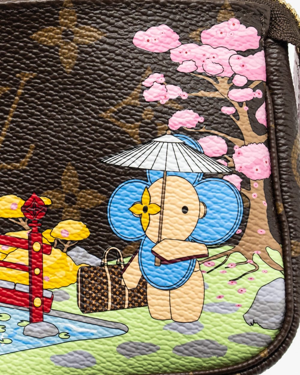 AAA Replica Louis Vuitton LV MINI POCHETTE ACCESSORIES 2021 CHRISTMAS LIMITED EDITION JAPANESE GARDEN SAKURA GHW 