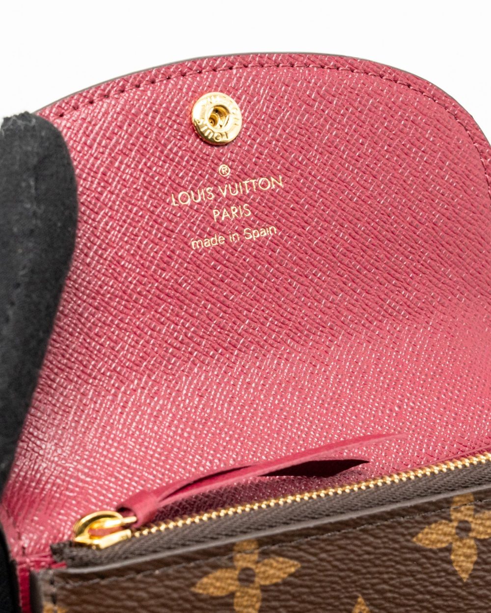 AAA Replica Louis Vuitton LV ROSALIE COIN PURSE MONOGRAM CANVAS FUCHSIA, KEY POUCH DAMIER EBENE GHW(SELL IN A SET)
