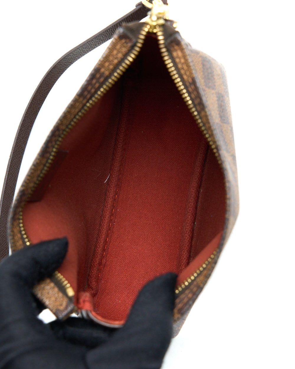 AAA Replica Louis Vuitton LV MINI CLUTCH DAMIER EBENE CANVAS GHW