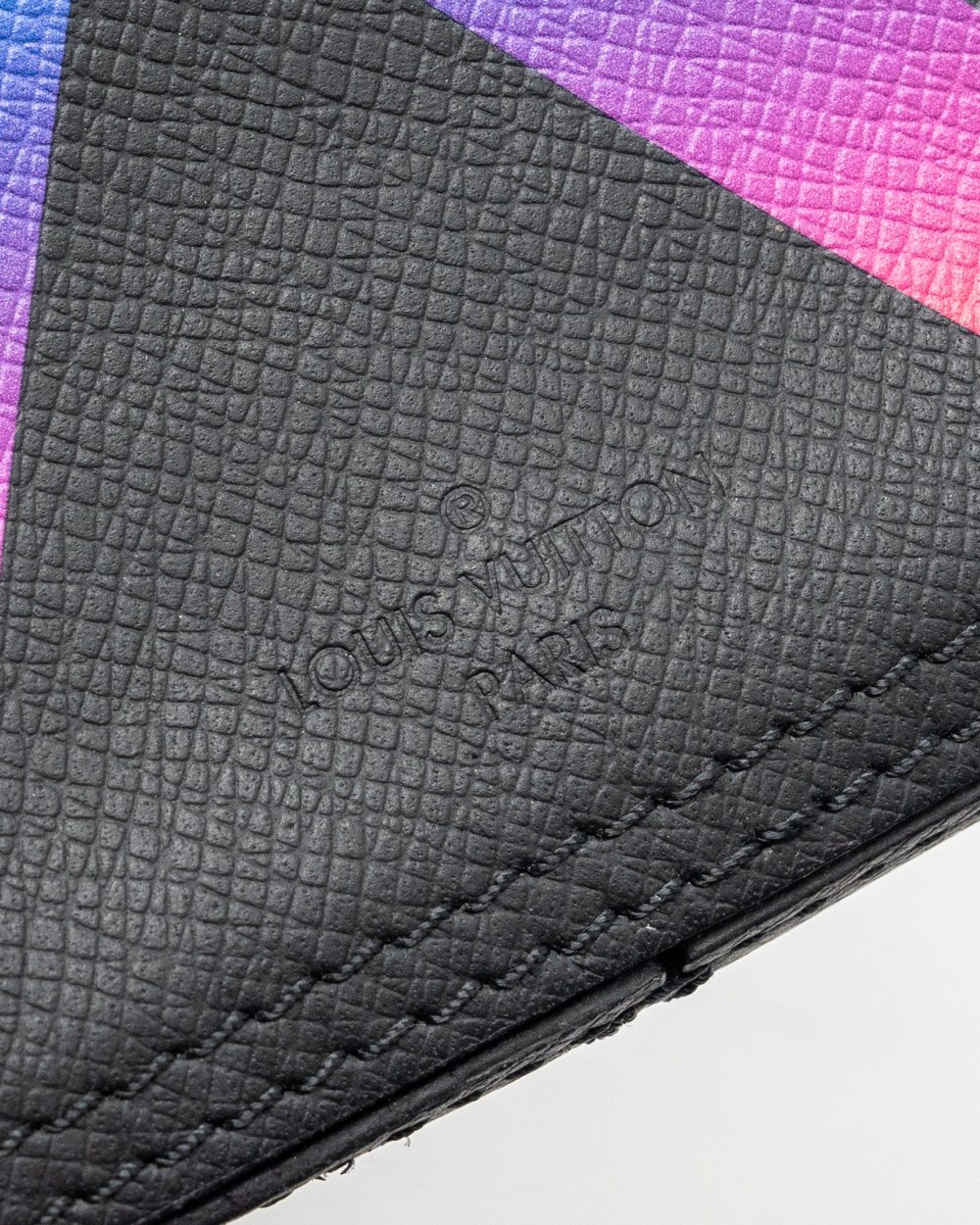 AAA Replica Louis Vuitton LV DANUBE MESSENGER BAG TAIGA BLACK/RAINBOW BLACK HARDWARE