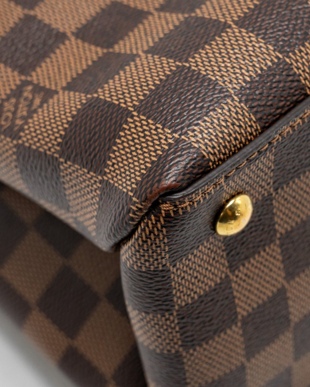 AAA Replica Louis Vuitton LV RIVERSIDE TOTE BAG DAMIER EBENE CANVAS RED/BROWN GHW