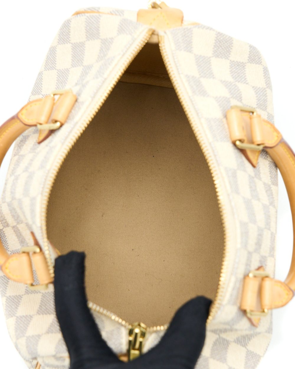 AAA Replica Louis Vuitton LV SPEEDY 25 DAMIER AZUR CANVAS GHW