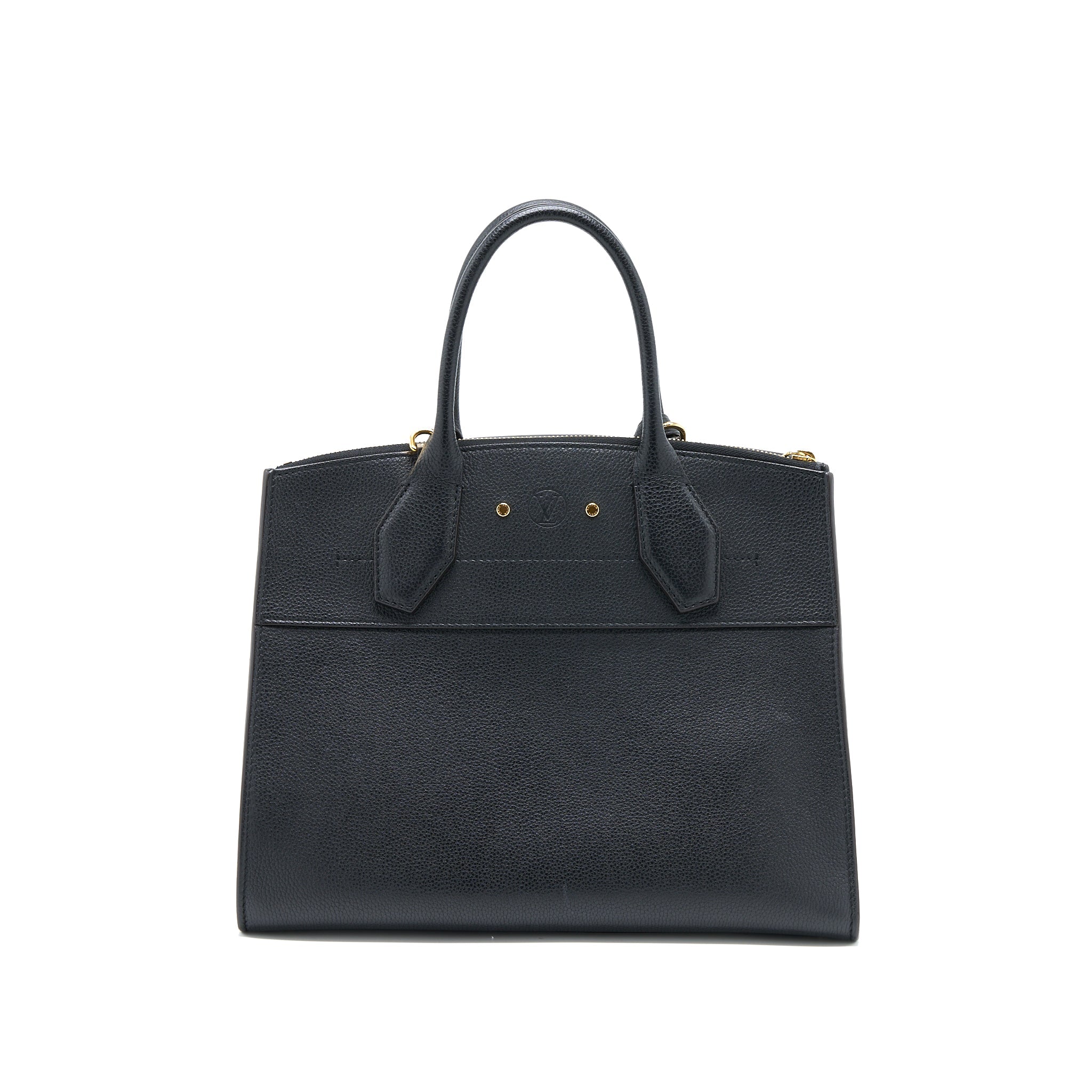 AAA Replica Louis Vuitton LV CITY STEAMER MM GRAINED CALFSKIN BLACK GHW