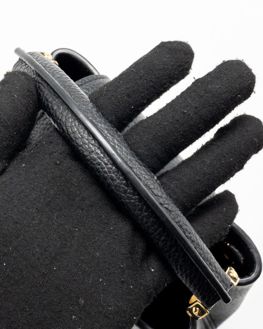 AAA Replica Louis Vuitton LV CAPUCINES MINI TAURILLON BLACK GHW