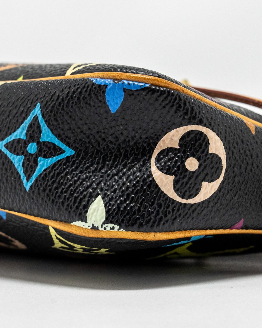 AAA Replica Louis Vuitton LV POCHETTE ACCESSORIES CANVAS BLACK MULTICOLOUR GHW 