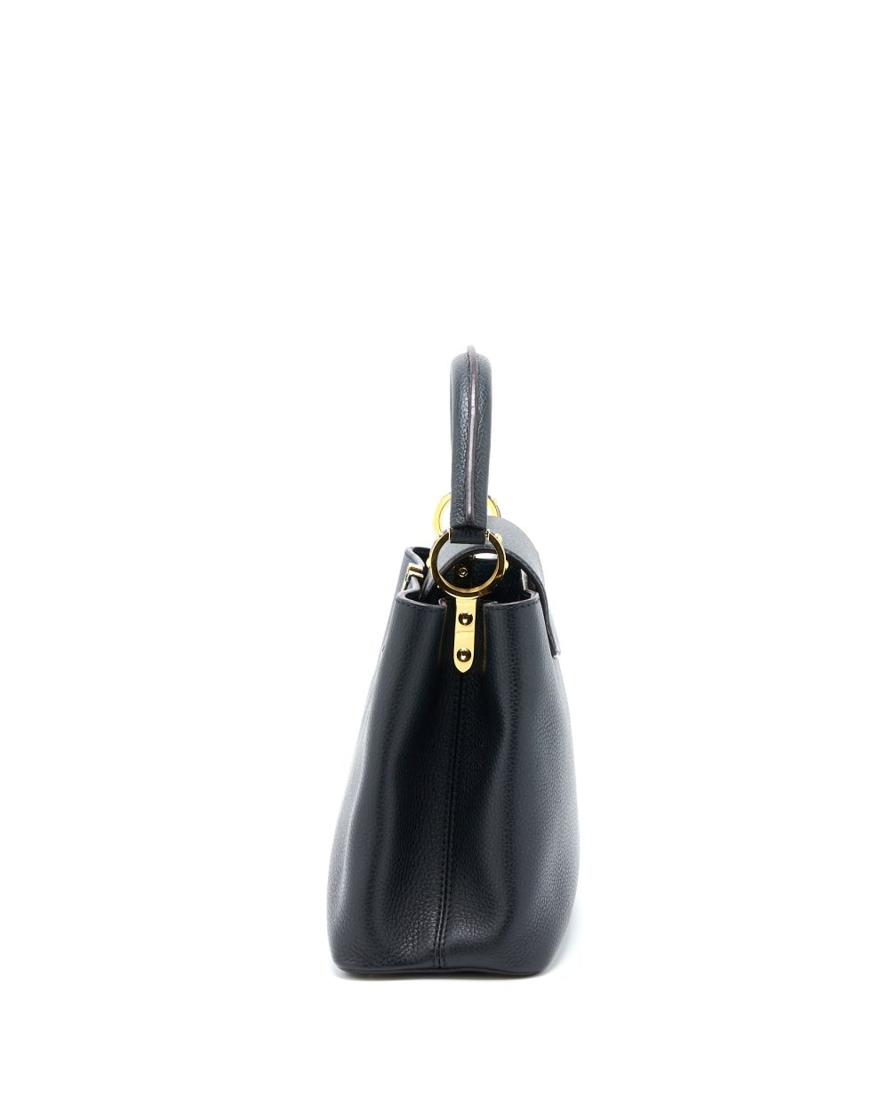 AAA Replica Louis Vuitton LV CAPUCINES MM TAURILLON BLACK GHW