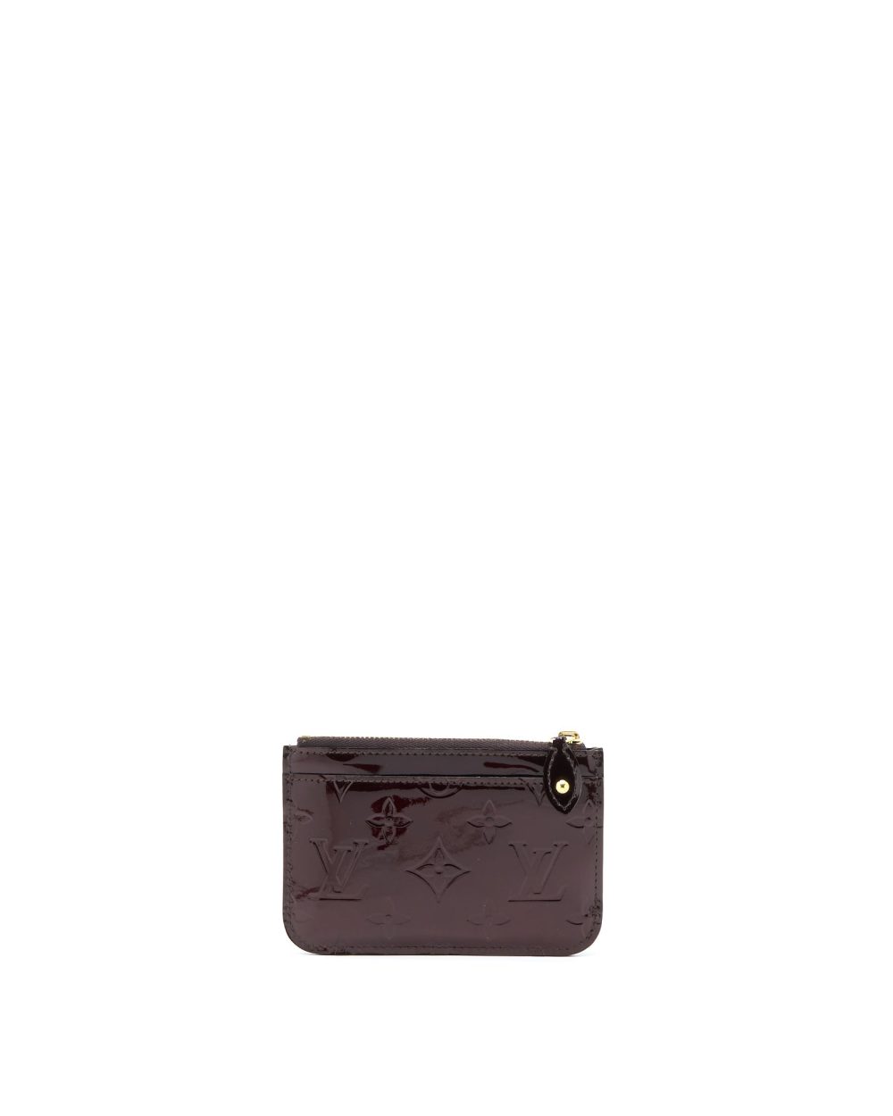 AAA Replica Louis Vuitton LV ZIPPY POUCH WITH KEY CHAIN PATENT DARK RED GHW
