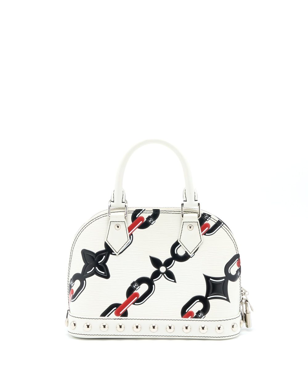 AAA Replica Louis Vuitton LV ALMA BB EN CUIR OCCASION EPI WHITE / BLACK WITH SHW