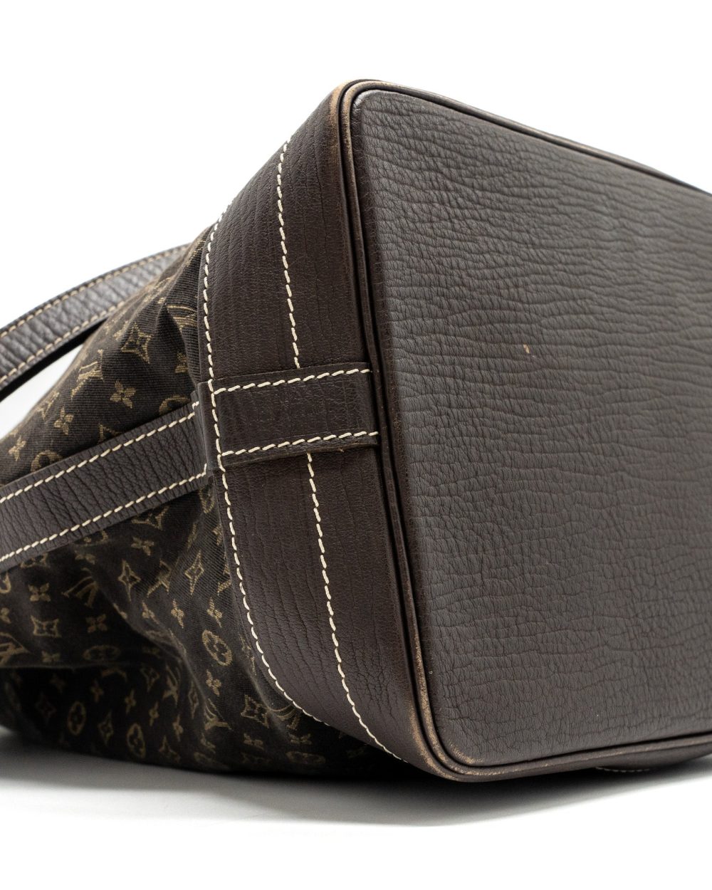 AAA Replica Louis Vuitton LV LIN NOE BAG FABRIC / LEATHER EBENE GHW