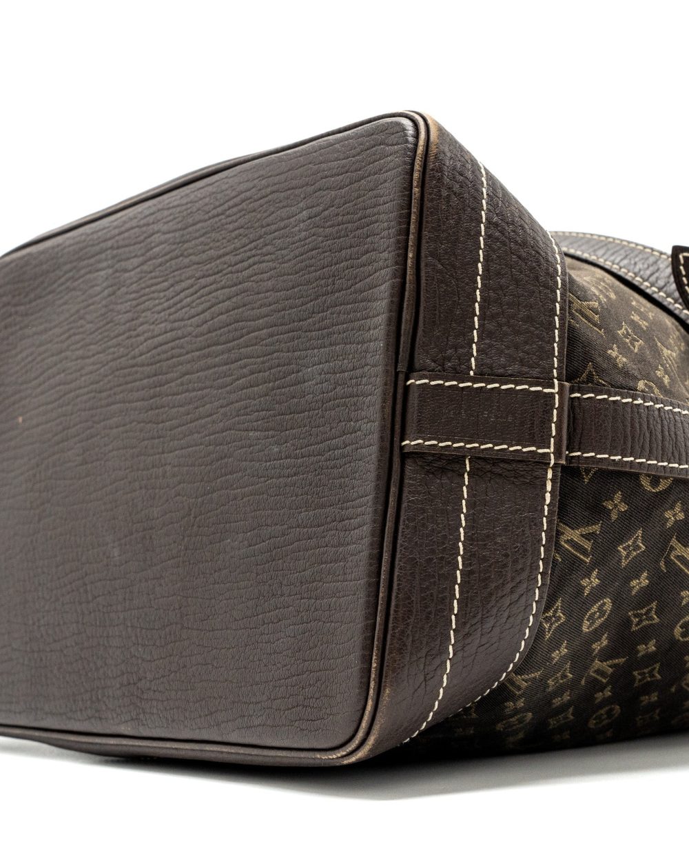 AAA Replica Louis Vuitton LV LIN NOE BAG FABRIC / LEATHER EBENE GHW