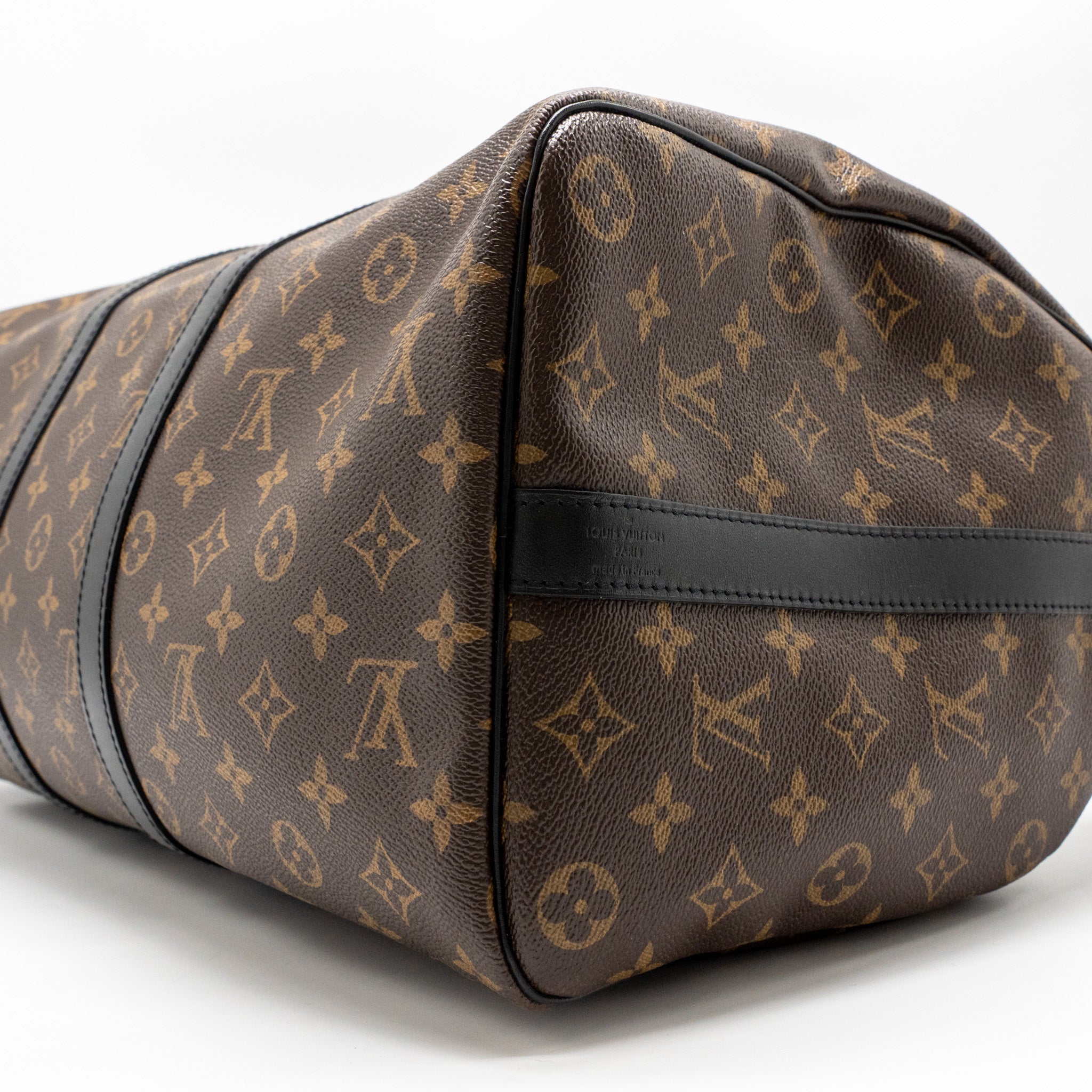 AAA Replica Louis Vuitton LV KEEPALL BANDOULIERE 45 MONOGRAM MACASSAR SHW