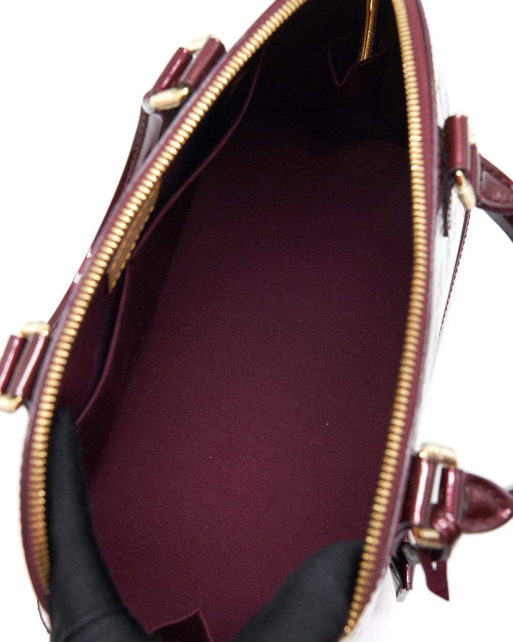 AAA Replica Louis Vuitton LV ALMA PM PATENT AMARANTE GHW