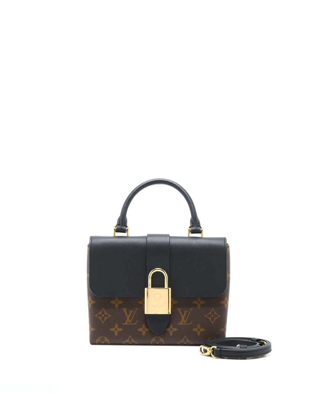 AAA Replica Louis Vuitton LV LOCKY BB MONOGRAM CANVAS/LEATHER BLACK GHW