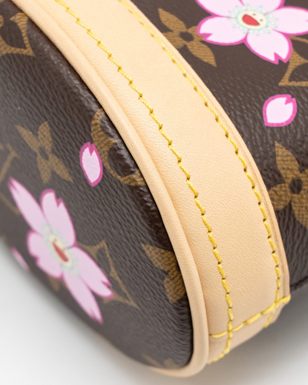 AAA Replica Louis Vuitton LV HARUKI MURAKAMI NANO BUCKET MONOGRAM CANVAS SAKURA BROWN GHW