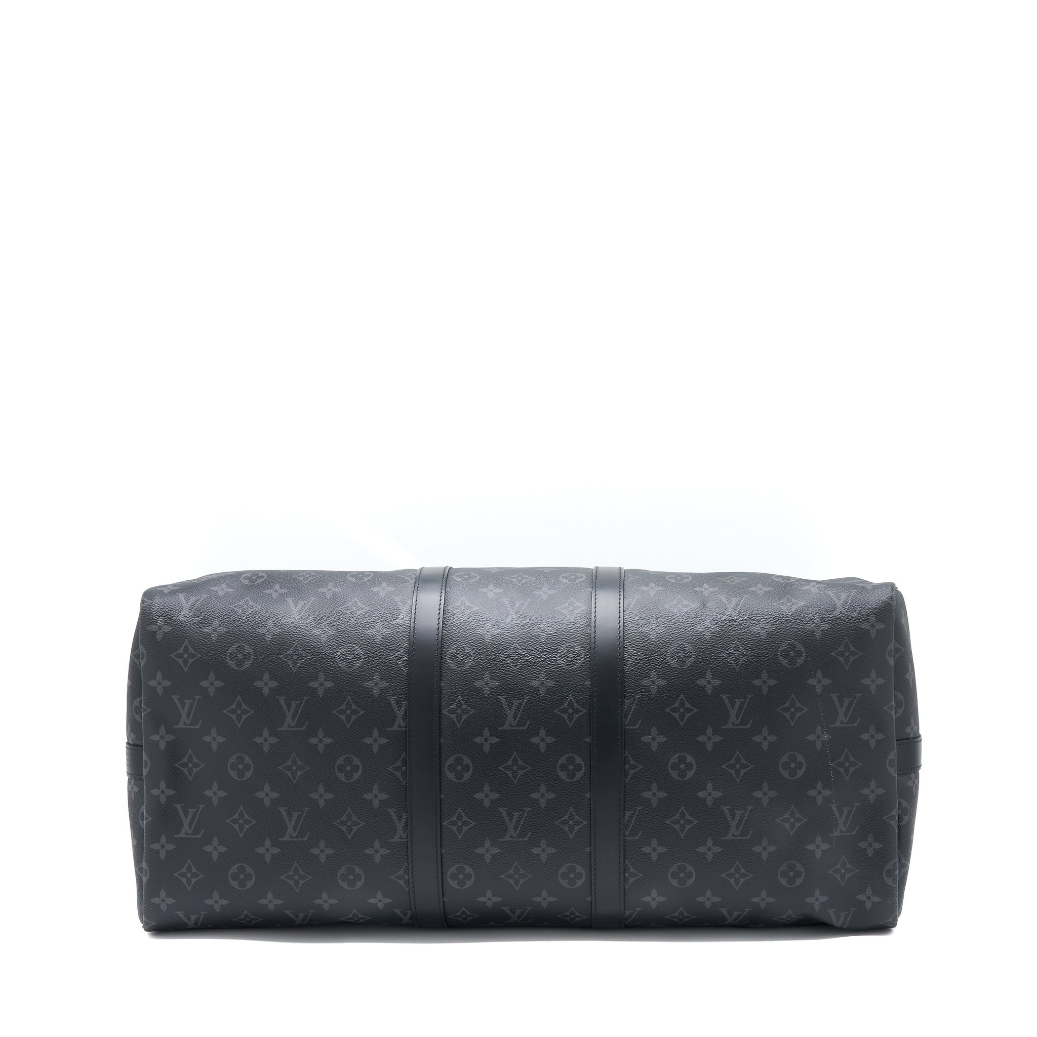 AAA Replica Louis Vuitton LV KEEPALL 55 WITH SHOULDER STRAP MONOGRAM ECLIPSE CANVAS SHW