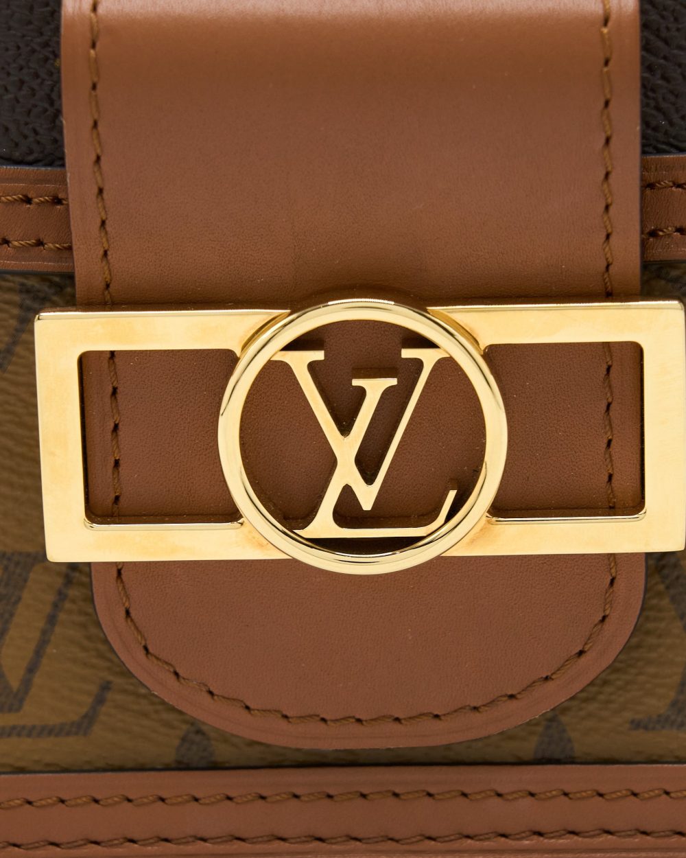 AAA Replica Louis Vuitton LV MINI DAUPHINE MONOGRAM REVERSE CANVAS GHW