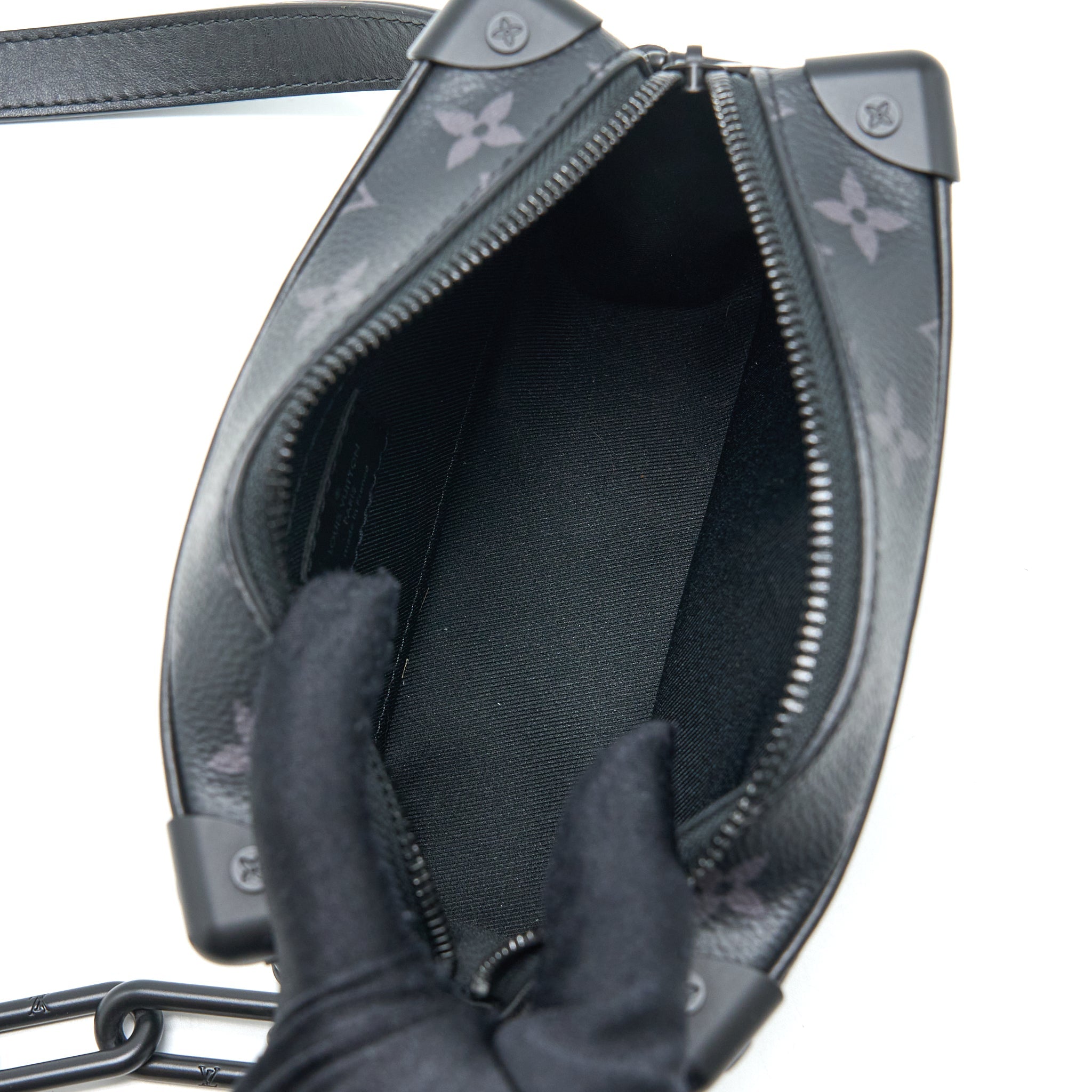 AAA Replica Louis Vuitton LV MINI SOFT TRUNK MONOGRAM ECLIPSE CANVAS BLACK HARDWARE