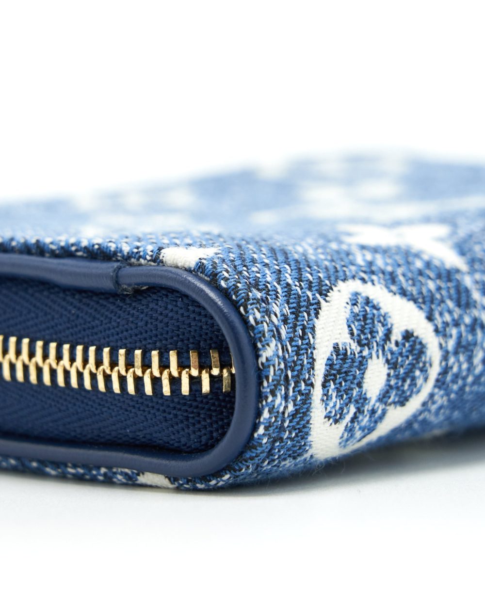 AAA Replica Louis Vuitton LV ZIPPY COIN PURSE MONOGRAM JACQUARD DENIM BLUE GHW