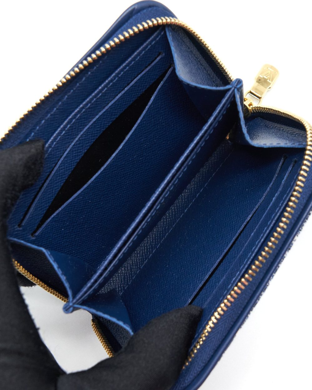 AAA Replica Louis Vuitton LV ZIPPY COIN PURSE MONOGRAM JACQUARD DENIM BLUE GHW