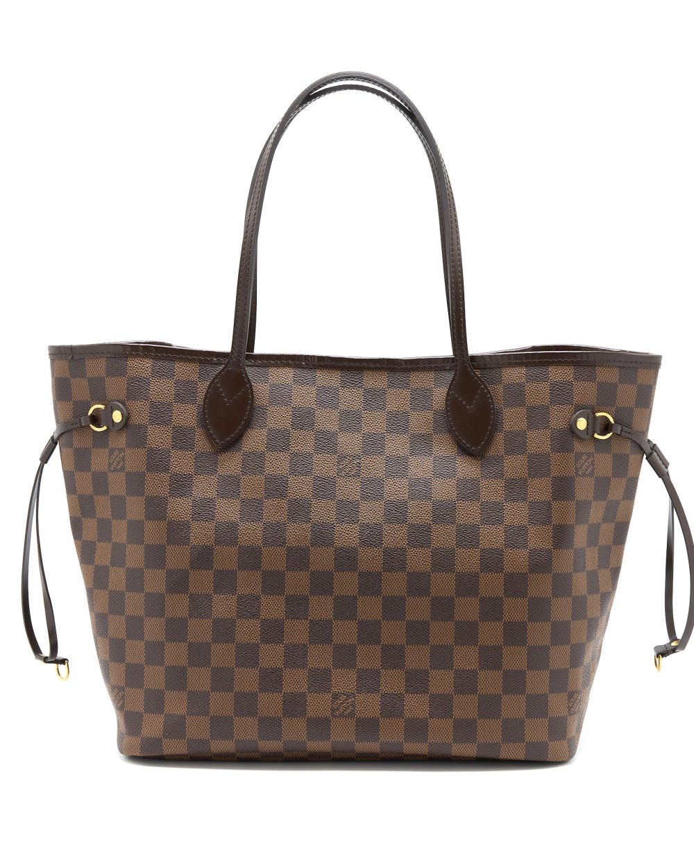 AAA Replica Louis Vuitton LV NEVERFULL MM DAMIER EBENE/PINK GHW