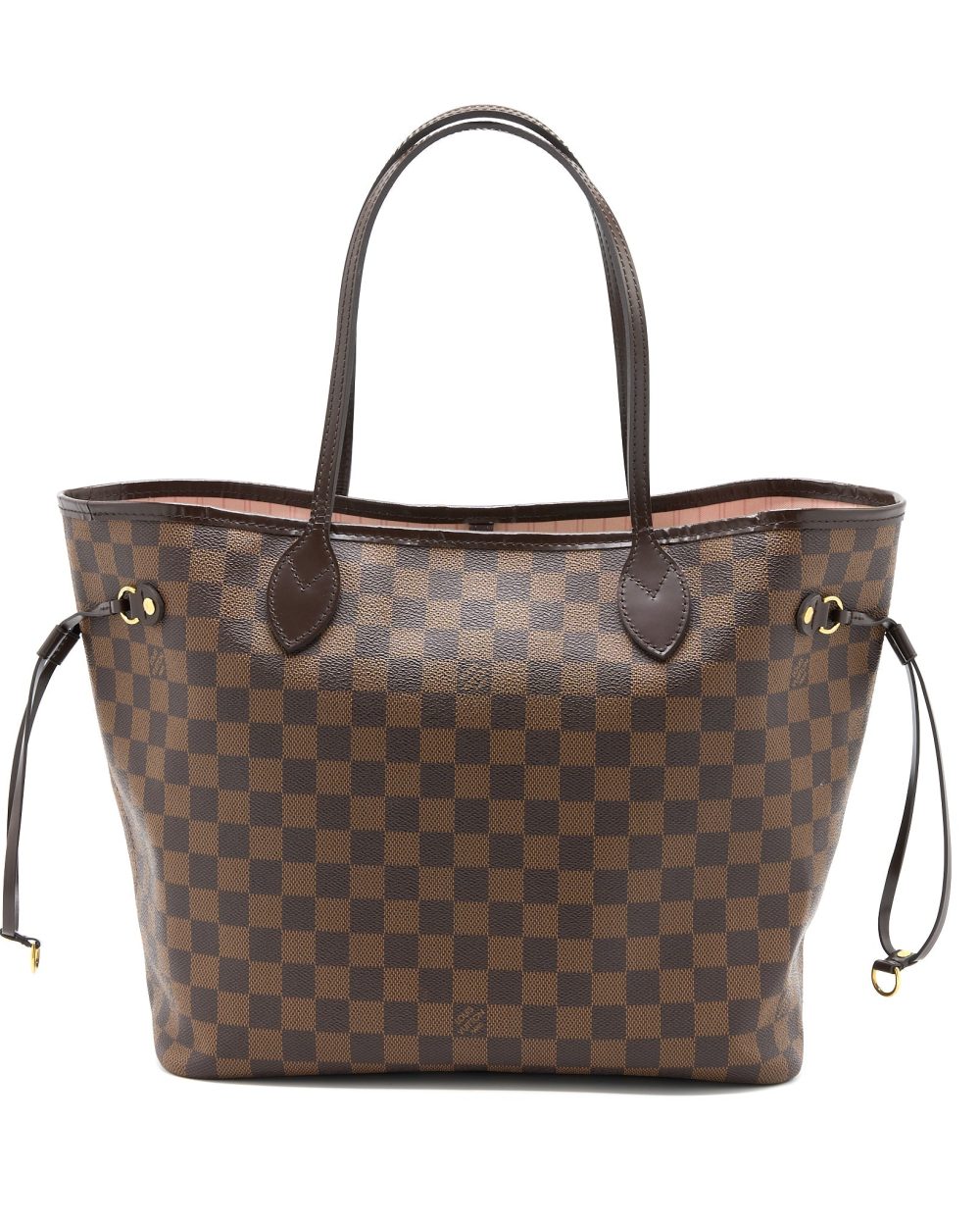 AAA Replica Louis Vuitton LV NEVERFULL MM DAMIER EBENE/PINK GHW