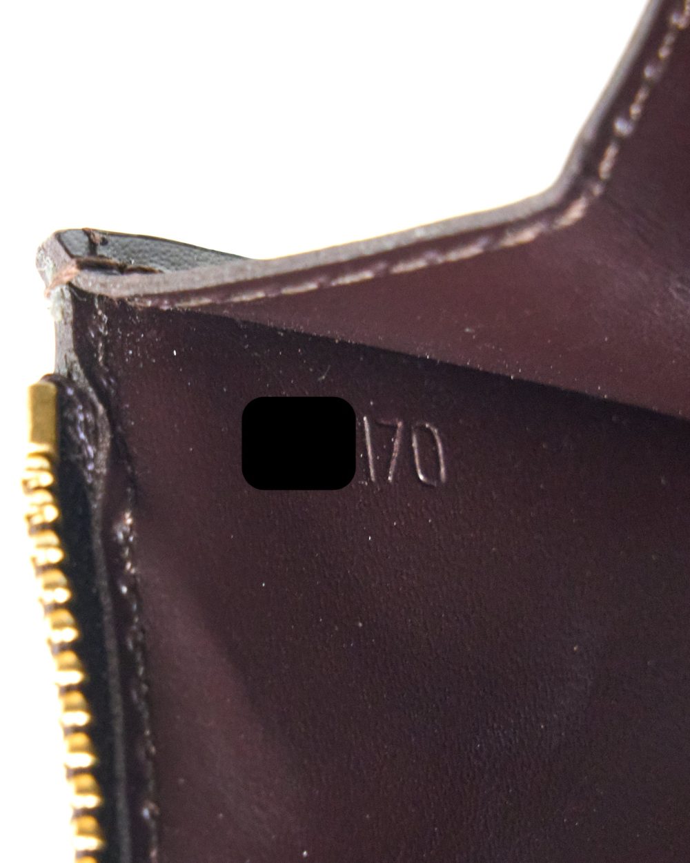 AAA Replica Louis Vuitton LV ZIPPY POUCH WITH KEY CHAIN PATENT DARK RED GHW