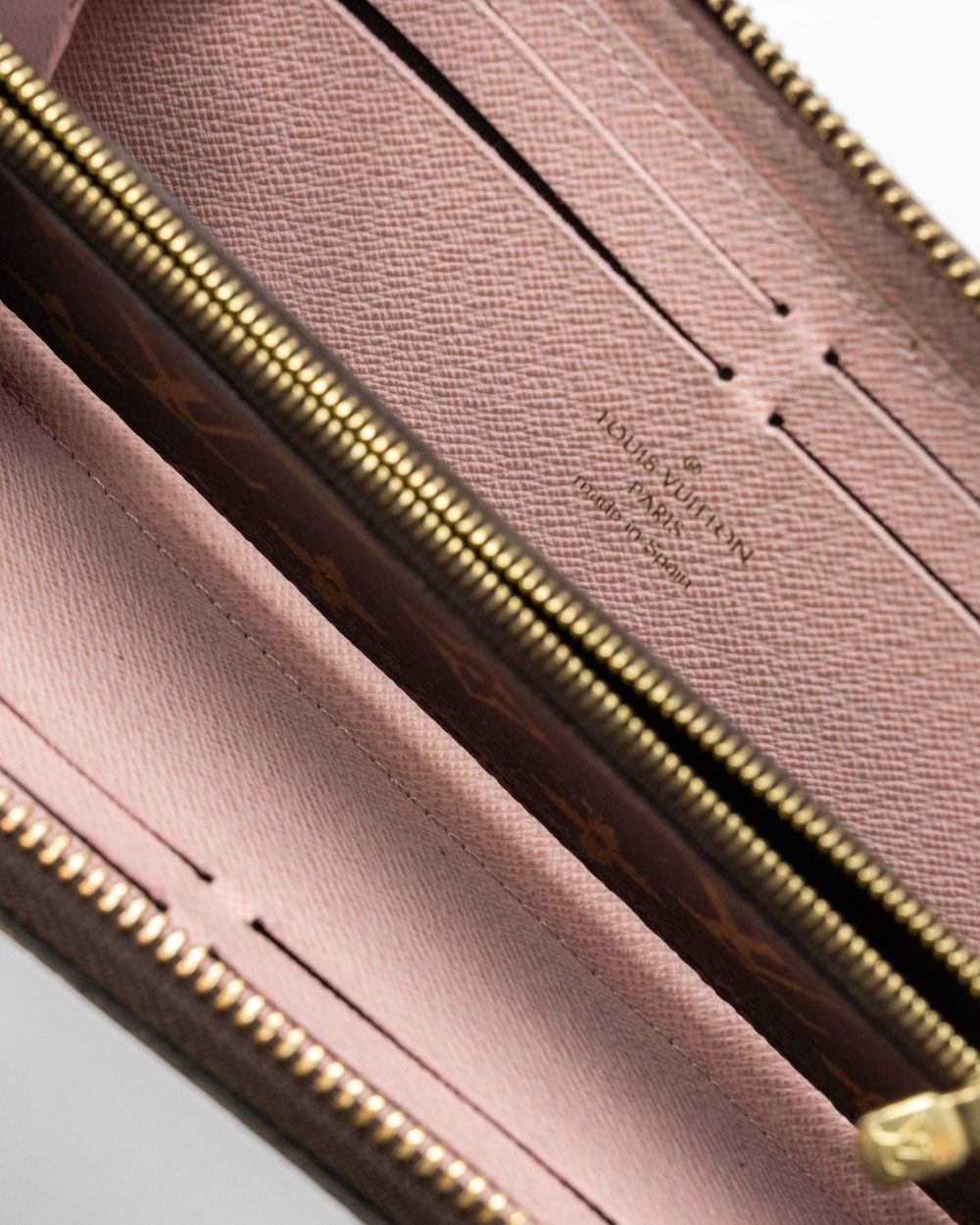 AAA Replica Louis Vuitton LV CLEMENCE LONG WALLET MONOGRAM CANVAS ROSE BALLERINE GHW