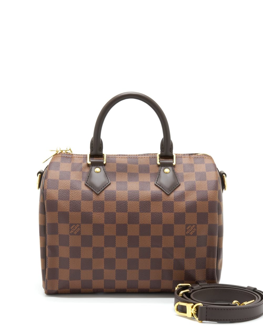 AAA Replica Louis Vuitton LV SPEEDY BANDOULIERE 25 DAMIER EBENE CANVAS GHW